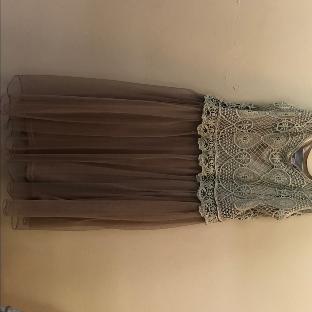 Sleeveless mini dress.